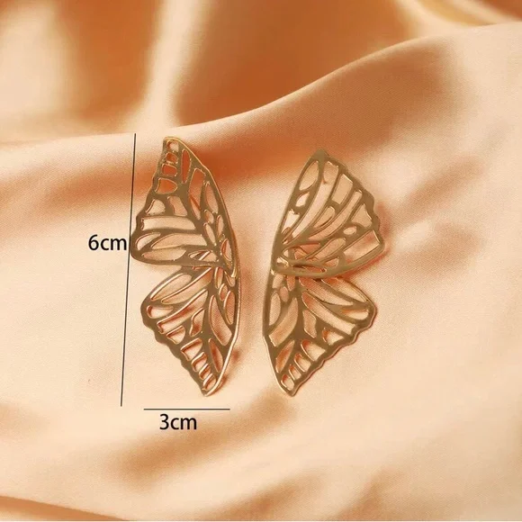 Zara Gold Butterfly Earrings - Picture 7 of 7